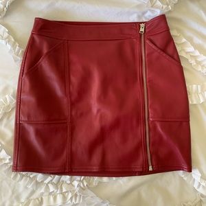 EXPRESS Red Leather Skirt